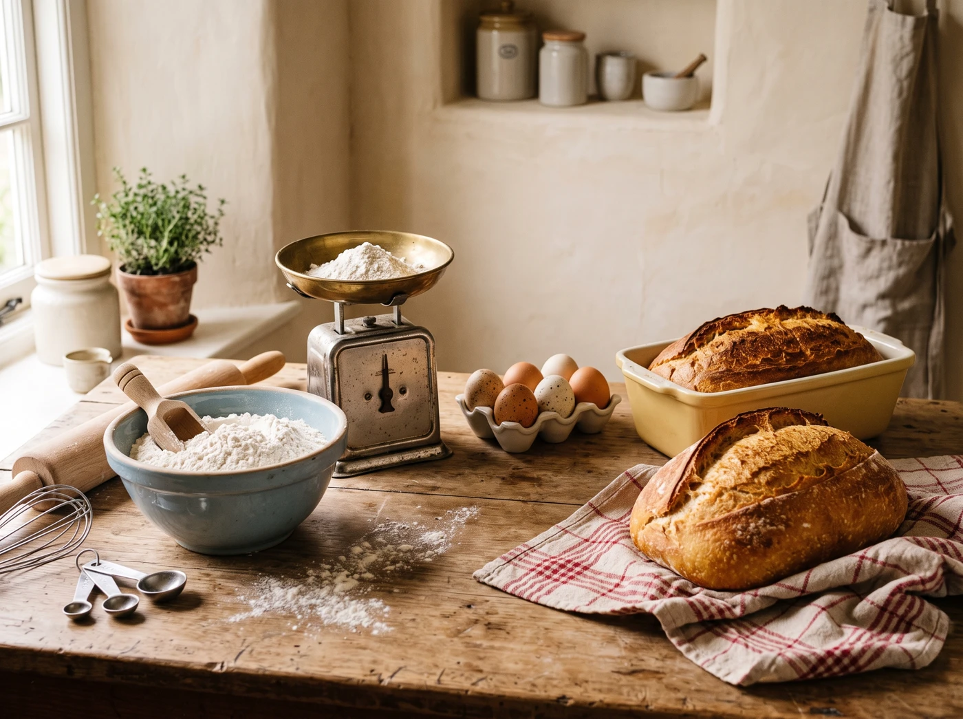 Illustrative kitchen scene for Baker’s percentage, without the mystery. Illustrative kitchen scene for Baker’s percentage, without the mystery.
